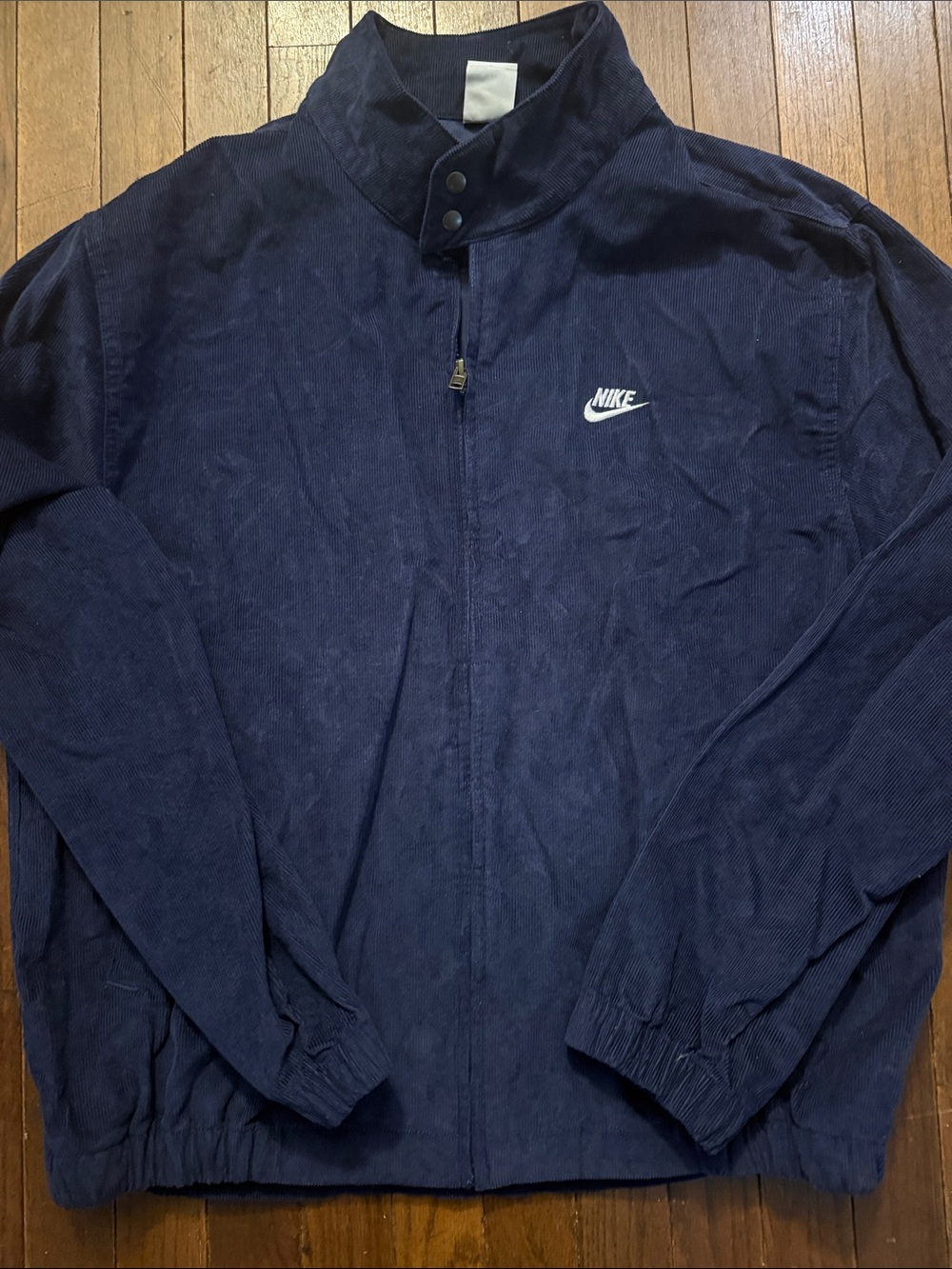 Nike Navy Corduroy Zip-Up Windbreaker Jacket
100% Cotton